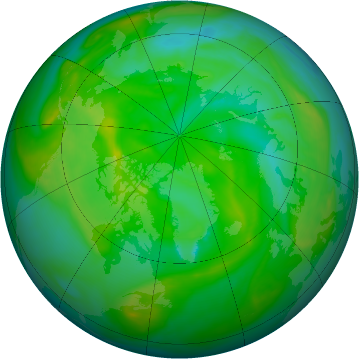 Arctic ozone map for 12 July 2005
